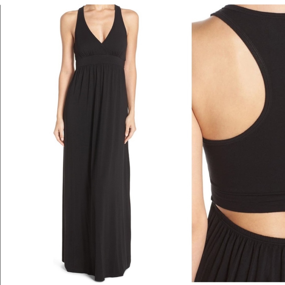 Hard tail open back sage green maxi dress, size small.